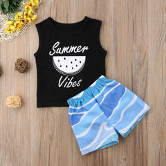 Summer Sleeveless Watermelon Tops And Shorts Set