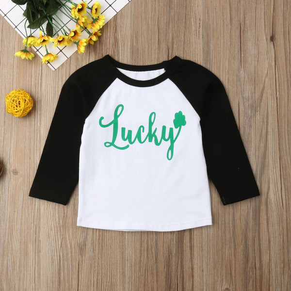 Lucky Four Leaf Clover Long Sleeve T-shirt for Baby Boy