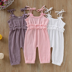 Fashion Sleeveless Jumpsuit Set For Baby Girl