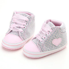 Cute Polka Dots Heart Baby Shoes