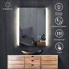 Waterproof Anti-fog Bluetooth Touch LED Wall Mirror